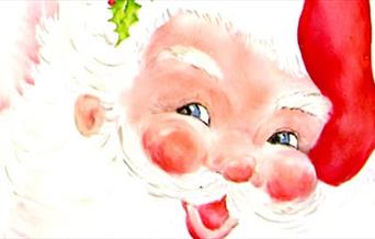 A vintage watercolour image of Father Christmas