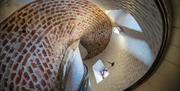 Spiral brick staircase at the Moot Hall